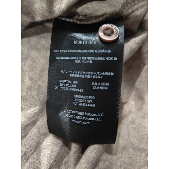 Volcom Yin Yang Short Sleeve Button Down Men’s Size XL Geometric Print Brown - Picture 8 of 9